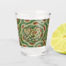 Calico Cat Camouflage Abstract Pattern Shot Glas