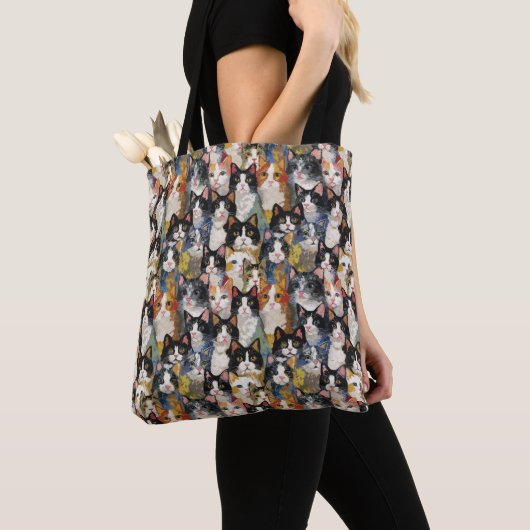 Calico Cat Canvas Collage Tote Bag (Dichtbij)