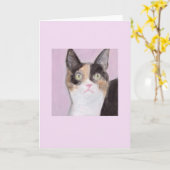 Calico Cat Card Kaart (Gele Bloem)