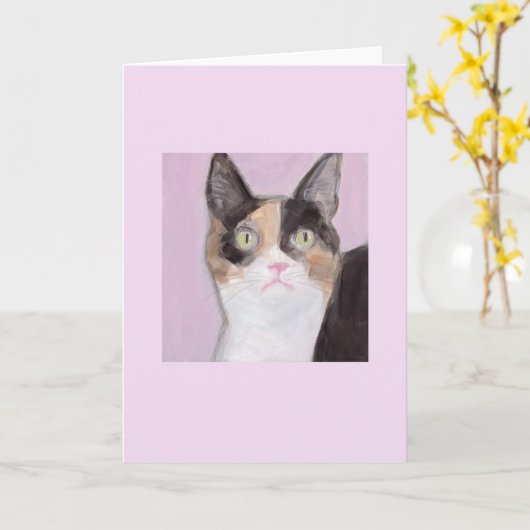 Calico Cat Card Kaart (Gele Bloem)