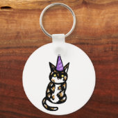 Calico Cat Celebration Keyring Sleutelhanger (Voorkant)