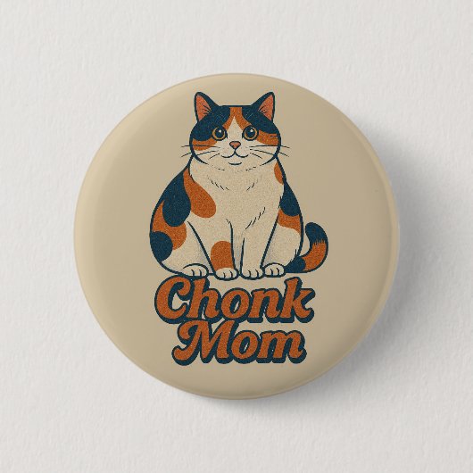 Calico Cat Chonk Mom Ronde Button 5,7 Cm (Voorkant)