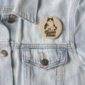 Calico Cat Chonk Mom Ronde Button 5,7 Cm (In situ)