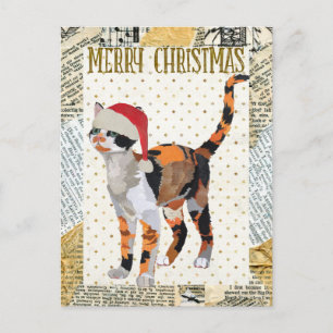CALICO CAT CHRISTMAS-Briefkaart Feestdagenkaart