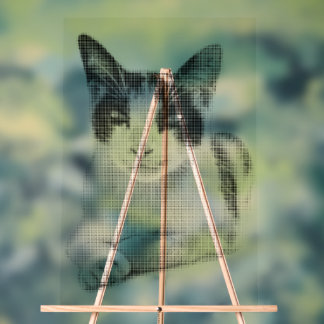 Calico Cat Comic Halftone Acryl Bord