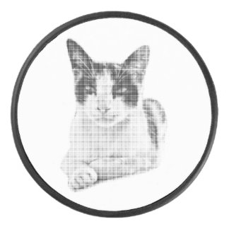Calico Cat Comic Halftone Hockey Puck