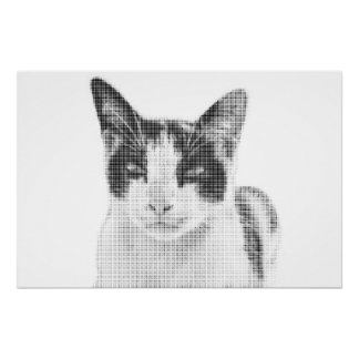 Calico Cat Comic Halftone Perfect Poster