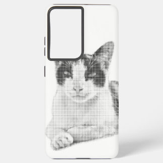 Calico Cat Comic Halftone Samsung Galaxy Hoesje