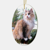 Calico Cat Custom Kerstmis Keramisch Ornament (Links)
