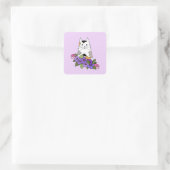 Calico Cat Cute Vierkante Sticker (Tas)