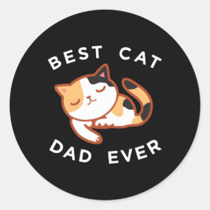 Calico Cat Dad Best Kat Father Ever Ronde Sticker