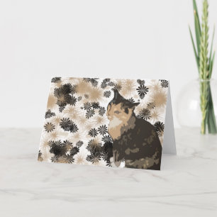 Calico Cat Design Blank Greeting Cards Kaart