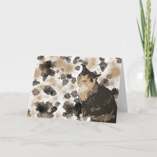 Calico Cat Design Blank Greeting Cards Kaart