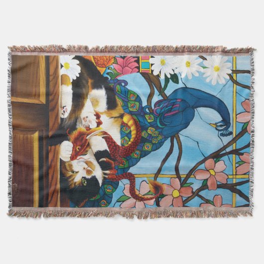 Calico Cat Dragon Red Deken (Voorkant)