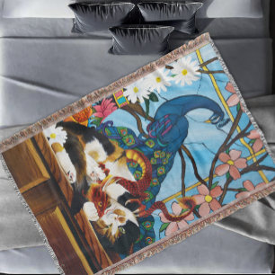 Calico Cat Dragon Red Deken