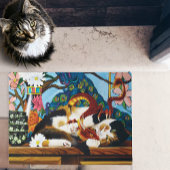 Calico Cat Dragon Red Deurmat