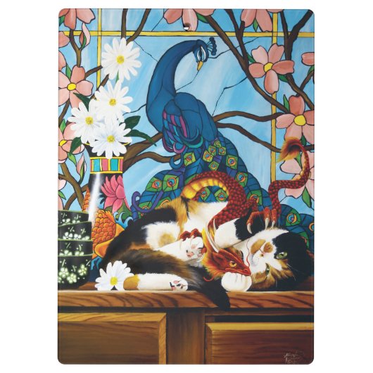 Calico Cat Dragon Red Klembord (Achterkant)