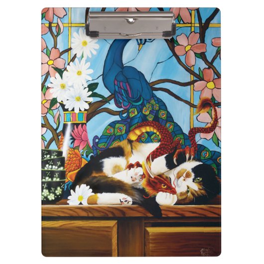 Calico Cat Dragon Red Klembord (Voorkant)