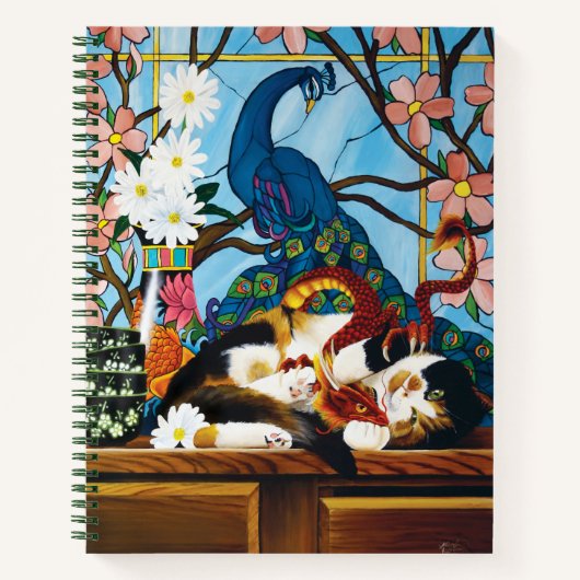 Calico Cat Dragon Red Notitieboek (Voorkant)