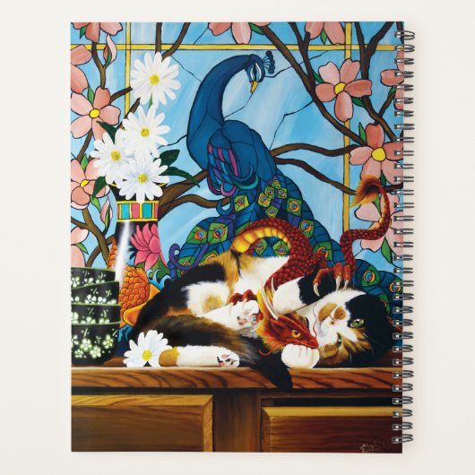 Calico Cat Dragon Red Planner (Achterkant)