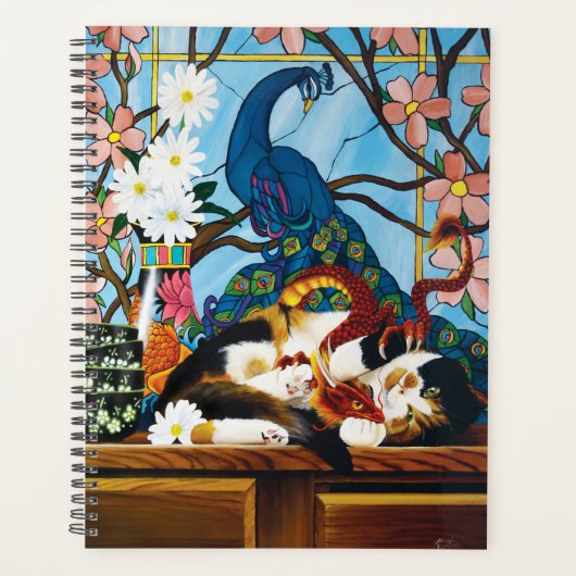 Calico Cat Dragon Red Planner (Voorkant)