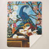Calico Cat Dragon Red Sherpa Deken (Voorkant)