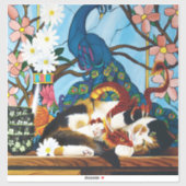 Calico Cat Dragon Red Sticker (Vel)