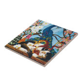 Calico Cat Dragon Red Tegeltje (Zijkant)