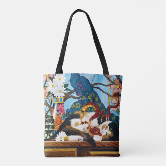 Calico Cat Dragon Red Tote Bag (Achterkant)