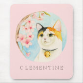 Calico Cat en Cherry Blossom | Jouw namen toevoege Muismat (Voorkant)