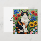 Calico Cat en Folk Art Zonnebloemen (Voorkant / Achterkant)