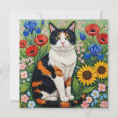 Calico Cat en Folk Art Zonnebloemen (Voorkant)