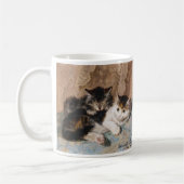 Calico Cat en Gray Kitten Fine Art Painting Koffiemok (Links)
