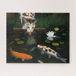 Calico Cat en Koi Fish Legpuzzel
