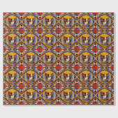 Calico Cat Faces in Fun Mosaic Celebration Cadeaupapier (Vlak)