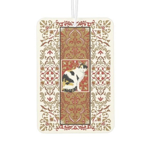 Calico Cat Fancy Rood en Goud Design Luchtverfrisser (Achterkant)