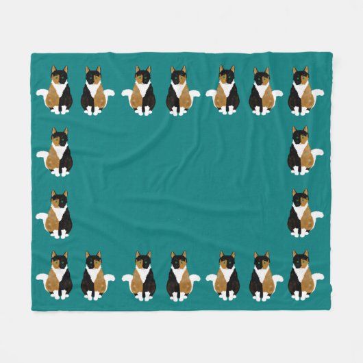 Calico Cat Fleece Blanket Deken (Voorkant (Horizontaal))
