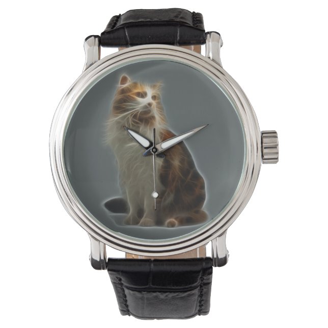 Calico Cat Fractal Horloge (Voorkant)