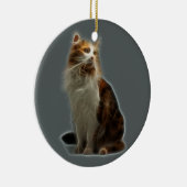 Calico Cat Fractal Keramisch Ornament (Rechts)