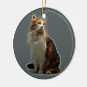 Calico Cat Fractal Keramisch Ornament (Links)