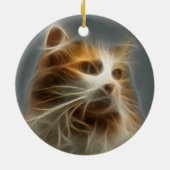 Calico Cat Fractal Keramisch Ornament (Achterkant)