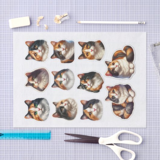 Calico Cat Fussy Cuts Tissuepapier (Craft)