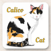 Calico Cat gepersonaliseerd Bier Onderzetter (Voorkant)