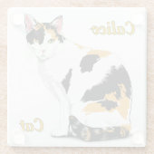 Calico Cat gepersonaliseerd Glazen Onderzetter (Achterkant)