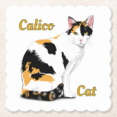 Calico Cat gepersonaliseerd Kartonnen Onderzetters (Voorkant)