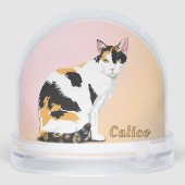 Calico Cat gepersonaliseerd Sneeuwbol (Achterkant)