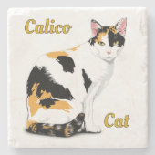 Calico Cat gepersonaliseerd Stenen Onderzetter (Voorkant)