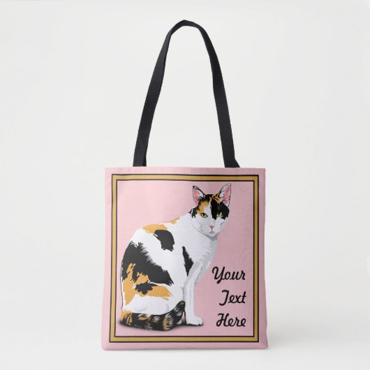 Calico Cat gepersonaliseerd Tote Bag (Voorkant)