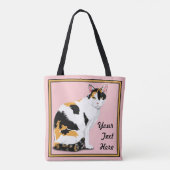 Calico Cat gepersonaliseerd Tote Bag (Achterkant)
