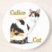 Calico Cat gepersonaliseerd Zandsteen Onderzetter (Voorkant)